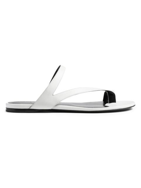 KHAITE Women's Aimee Leather Flat Sandals - Optic White