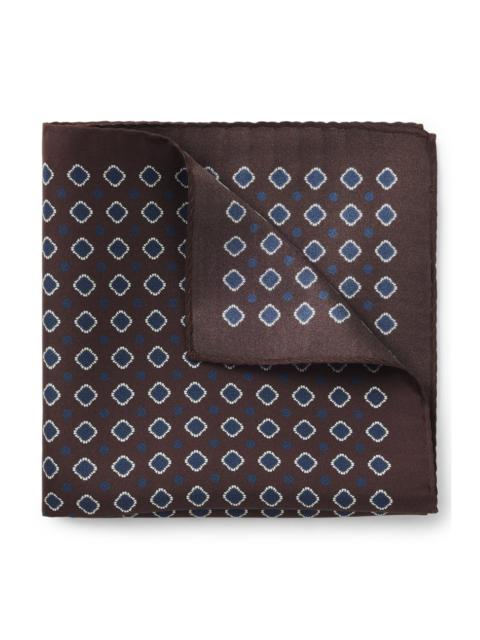 BOSS BOSS ONE SILK POCKET SQUARE WITH PRINTED PATTERN