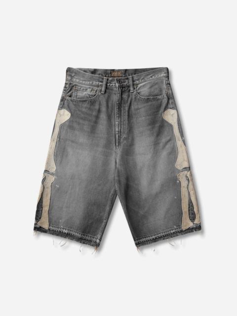 Kapital Men's 14oz Denim 5P Shorts (Bone) Black