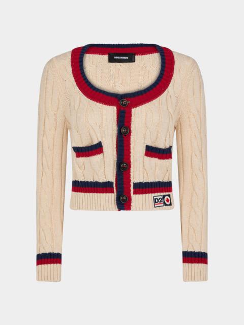 DSQUARED2 CABLE-KNIT CARDIGAN
