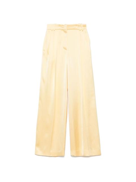 satin pleated trousers