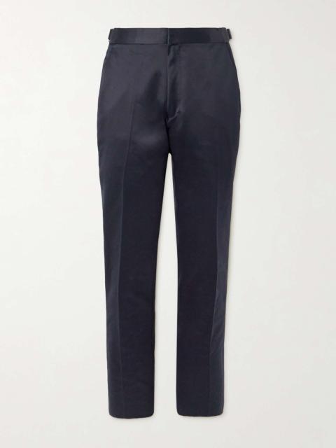 Dyllan Straight-Leg Cotton-Satin Trousers