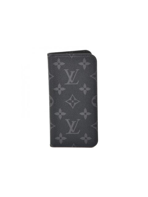 Louis Vuitton Louis Vuitton Folio Case iPhone X Monogram Eclipse Gray/Black