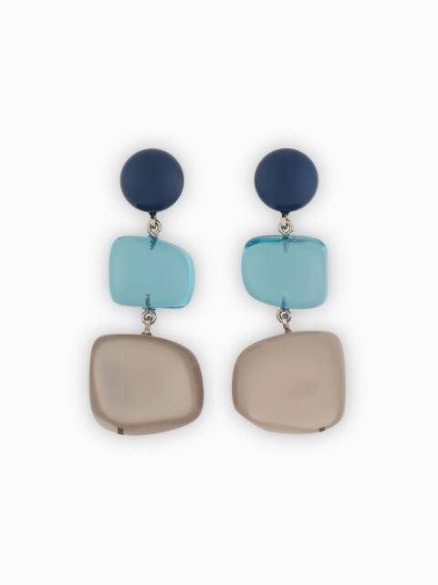 Oversize multiform pendant earrings