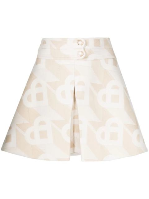 CASABLANCA CASABLANCA WOMEN Front Pleat Double Waistband Skirt Heart Monogramme O