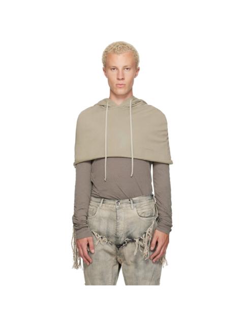Rick Owens DRKSHDW Taupe Tower Hooded Shrug
