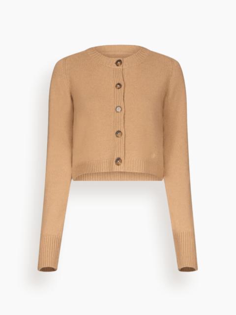 Loulou de Saison Zephir Cropped Cardigan in Camel