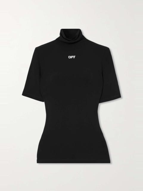 Off-White Printed stretch-jersey turtleneck top
