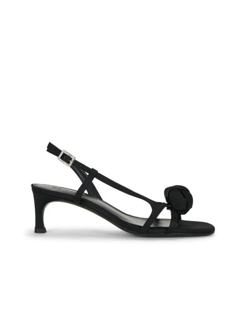 ROTATE Mid Heel Knot Satin Strappy Sandal