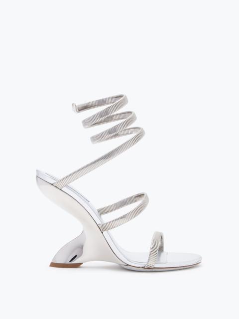 RENE CAOVILLA Symphony Mirrored Silver Sandal 105