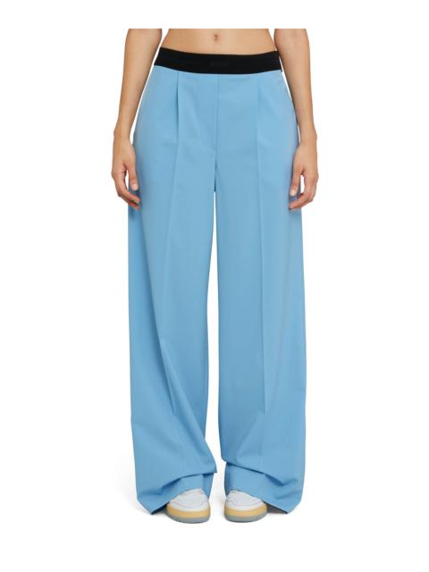 Lightweight wool tailored pants with straight legs