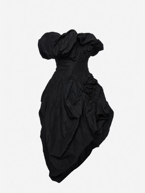 MAGDA BUTRYM Sculptural draped midi dress in black