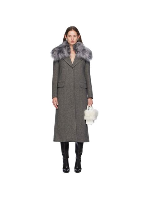 Blumarine Gray Wool Shearling Jacket