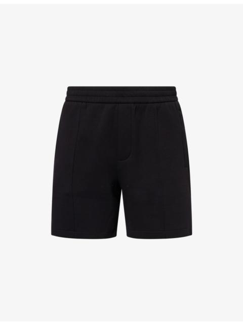 EMPORIO ARMANI Logo-Embroidered Double-Jersey Bermuda Track Shorts