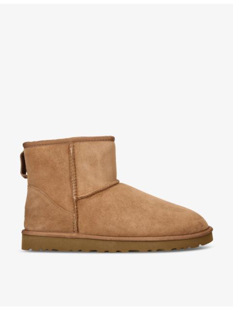 UGG Classic Ultra Mini logo-patch suede and shearling ankle boots