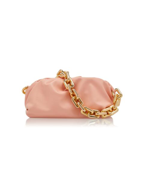 The Chain Pouch Leather Clutch pink