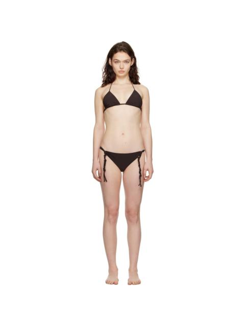 Jil Sander Brown Triangle Bikini Top