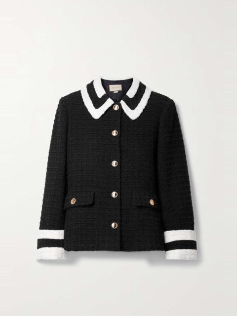 GUCCI Two-tone cotton-blend tweed jacket