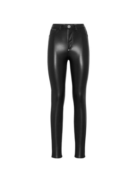 faux-leather leggings