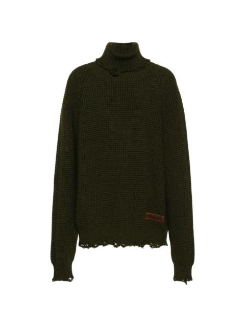 roll-neck wool jumper