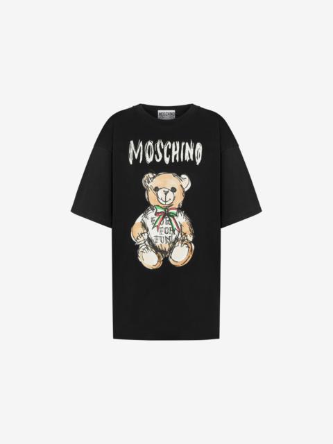Moschino DRAWN TEDDY BEAR ORGANIC JERSEY T-SHIRT