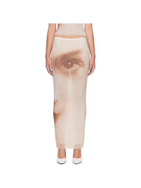 Jean Paul Gaultier Beige 'The Face Long' Maxi Skirt