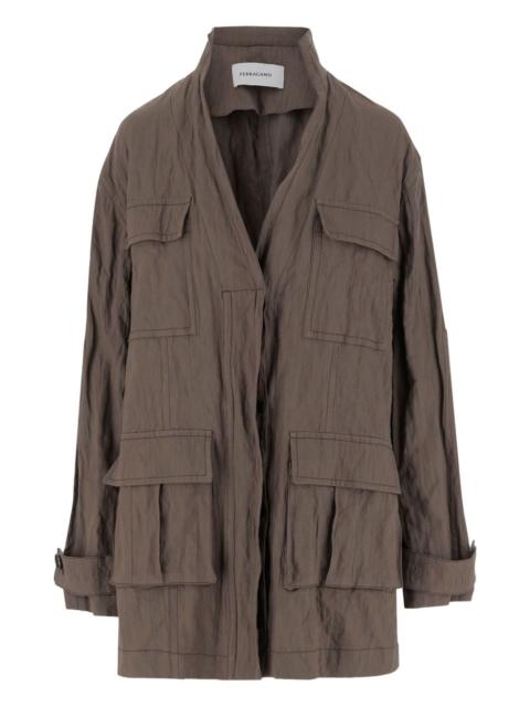 FERRAGAMO pocket-detail belted jacket