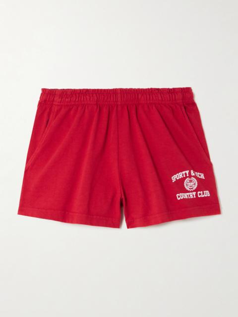 Sporty & Rich Varsity Printed Cotton-jersey Shorts