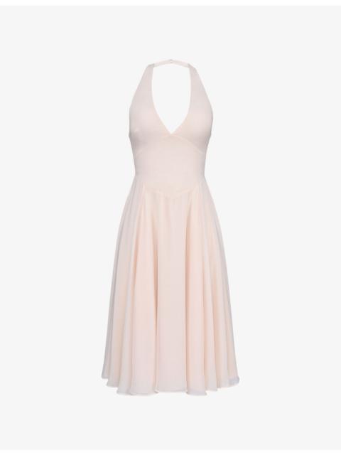 House of CB Solada Halter Georgette Woven Sundress