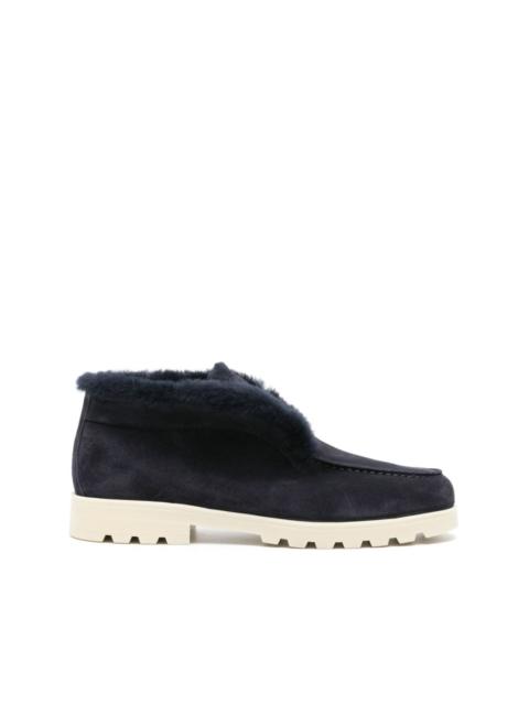 Santoni fur-trim suede desert boots