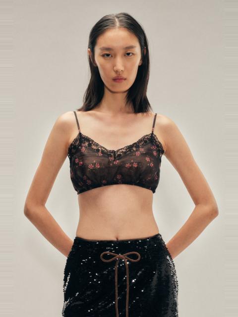 Sheer Lace Trim Bralette