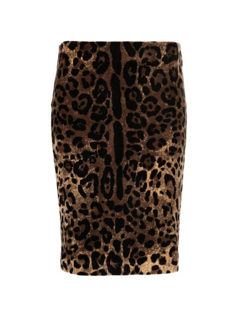 leopard-print pencil skirt