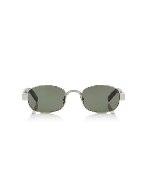 Round-Frame Metal Sunglasses silver