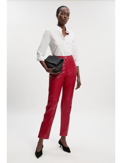 KAREN MILLEN Leather Straight Leg Trouser