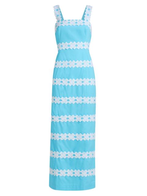 Lilly Pulitzer Women's Davis Lace Stripe Maxi Dress - Capri Blue