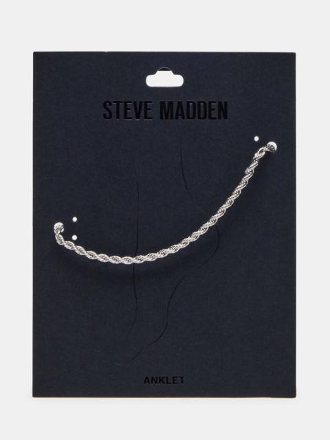STEVE MADDEN ROPE CHAIN ANKLET SILVER
