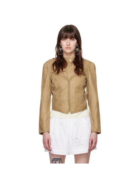 Tan Alexandra Leather Jacket