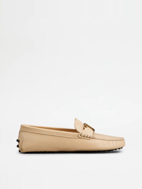 TIMELESS GOMMINO DRIVING SHOES IN LEATHER - BEIGE