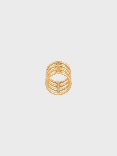 CELINE Triomphe Cage Ring in Brass with Gold Finish