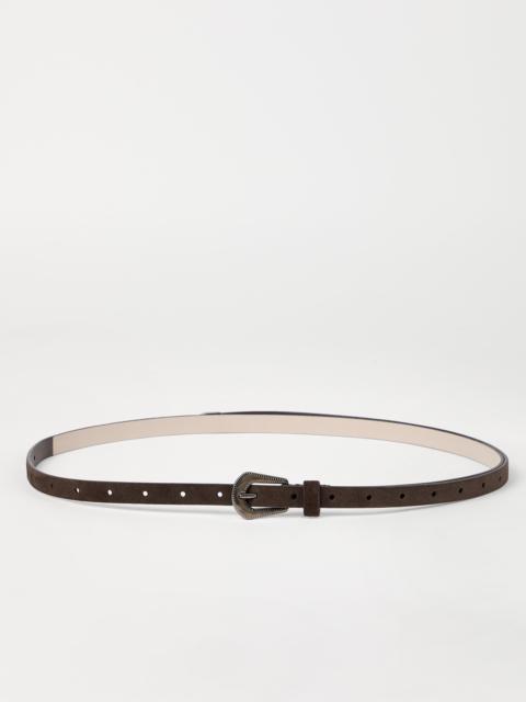 Brunello Cucinelli Suede slim western belt