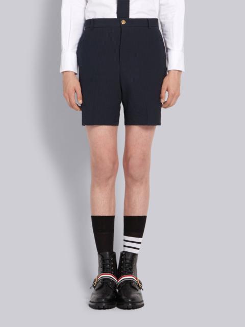 Thom Browne Navy Seersucker Rwb Stripe Shorts