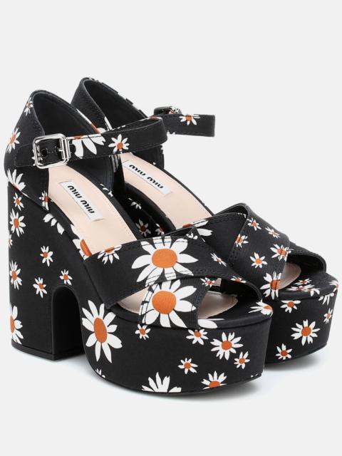 Miu Miu Daisy gabardine platform sandals