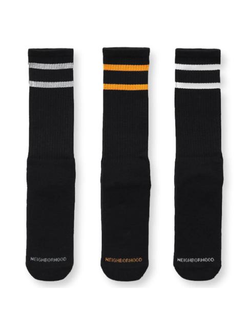 NEIGHBORHOOD CLASSIC 3 PACK SOCKS - BLACK