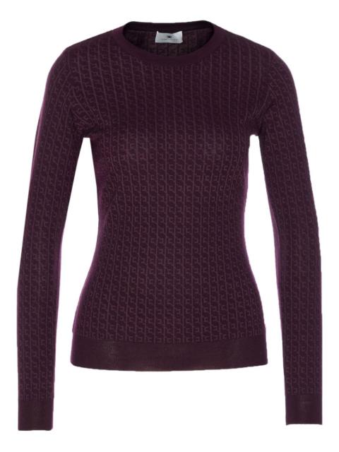 ELISABETTA FRANCHI patterned-jacquard long-sleeve top