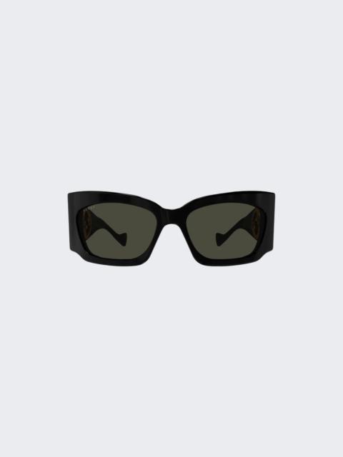 Logo Geometric Sunglasses Shiny Black