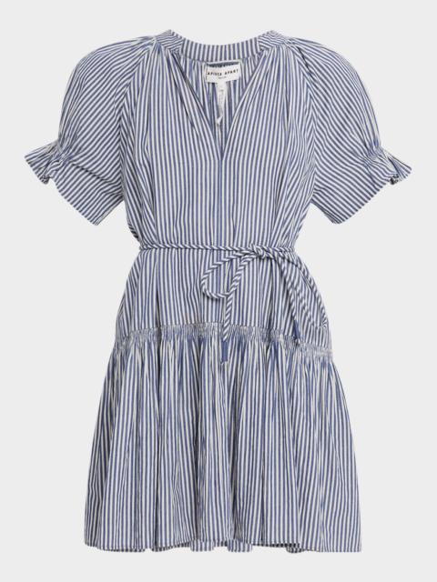 APIECE APART Marza Striped Organic Cotton Mini Dress
