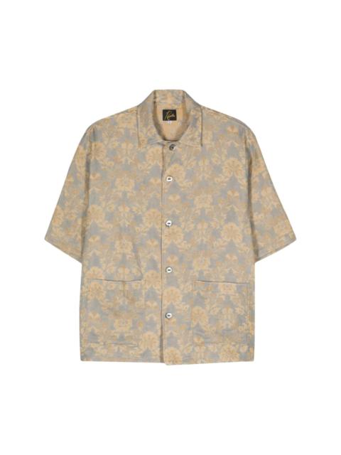 jacquard floral-motif shirt