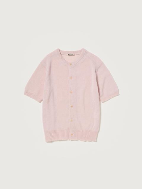 AURALEE SUMMER CASHMERE KNIT HALF SLEEVED CARDIGAN