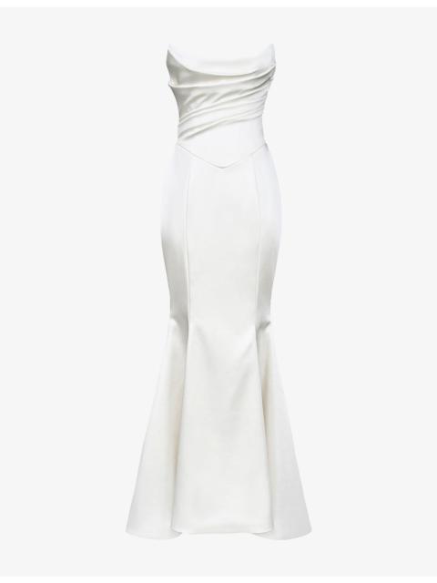 House of CB Veronique Strapless Satin Bridal Gown