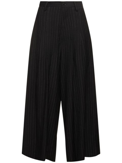 Yohji Yamamoto Pinstripe wool blend wide leg pants